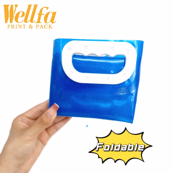 BPA 무료 1L 5L 10L 사용자 정의 로고 투명한 야외 캠핑 하이킹 휴대용 손잡이 주둥이 가방 플라스틱 포장 나비 밸브가있는 접이식 물 저장 가방