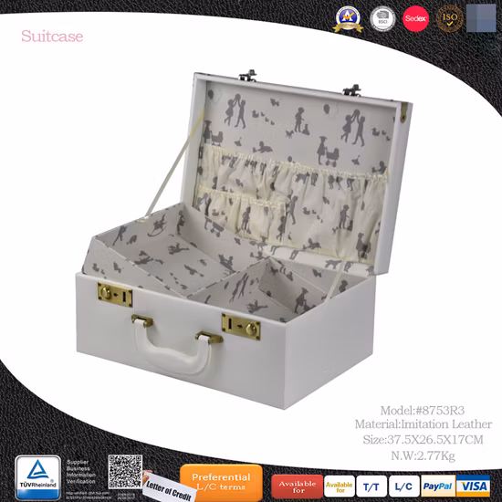 2023 새로운 디자인 패션 귀여운 화이트 레이디' S 가죽 앤티크 여행 가방